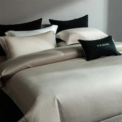 1000TC Egyptian Cotton Thick Weave Jacquard Luxury Solid Color Bedding Set
