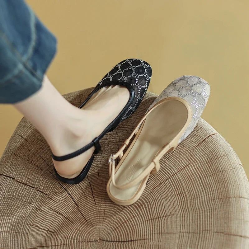 Round Head Sheepskin Low Heel