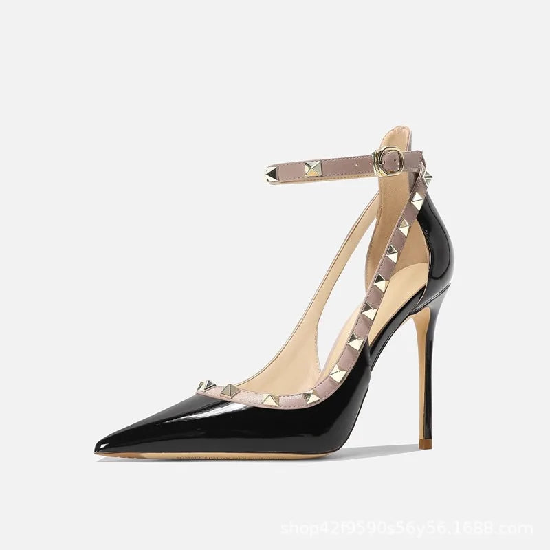 Line With Nude Diamond High Heels