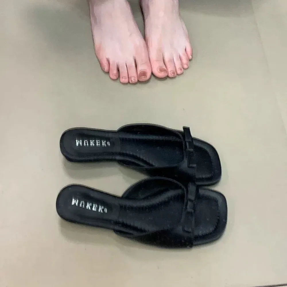 Women Slip On Open Toe Slippers Comfort Daily Soft Sole Beach Vacation Slides Ladies Concise Walking Shoes