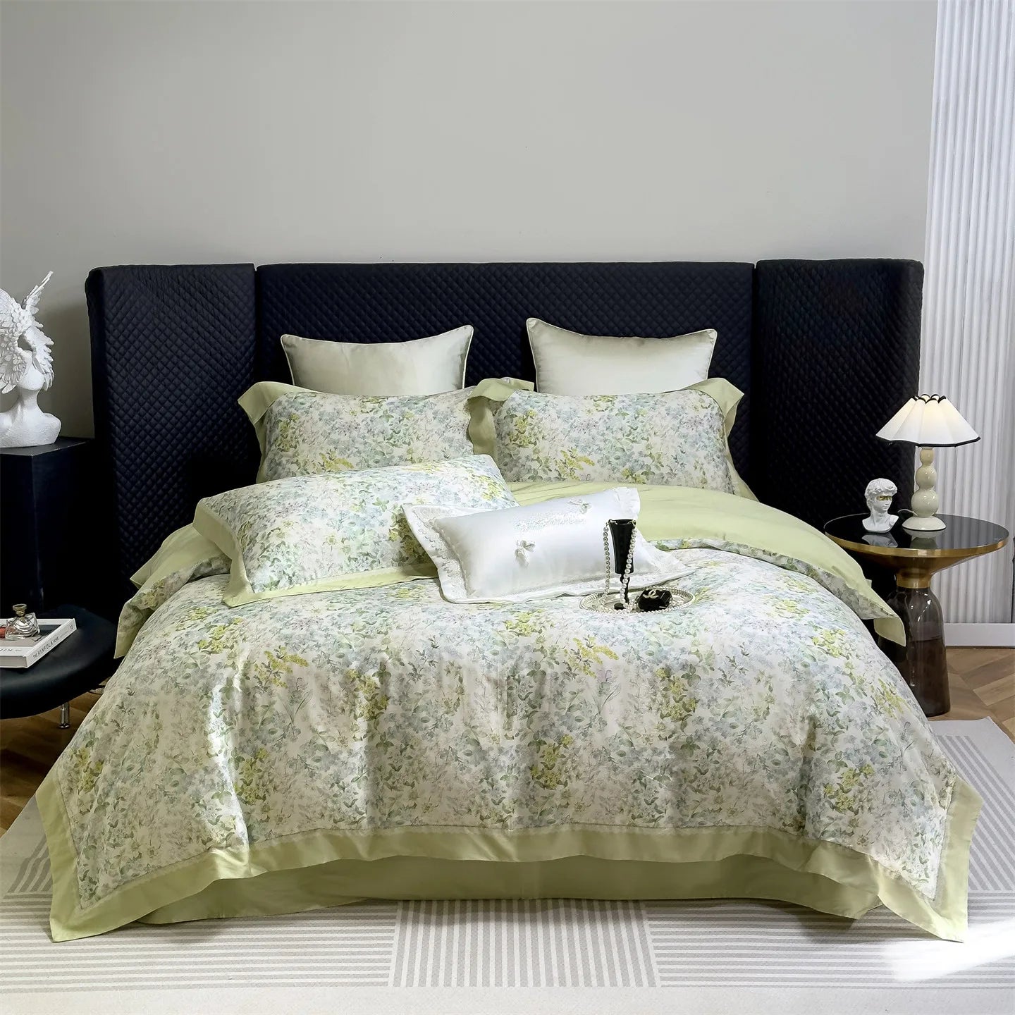 Flowers Prints Luxury Queen King Size Bedding Set