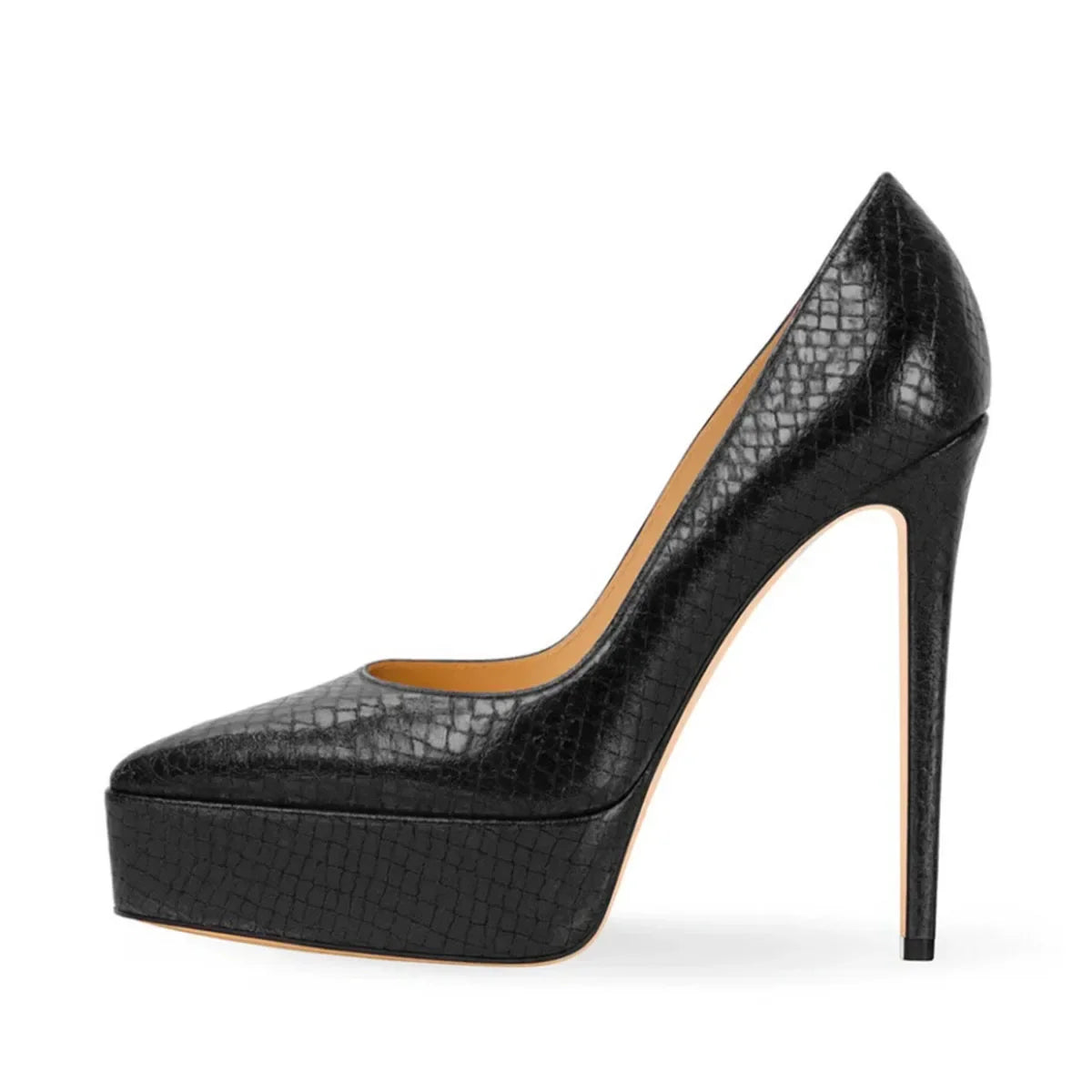 Snake pattern Bright leather Pumps