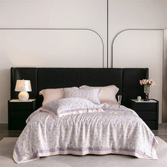 82% lyocell, 8% silk and 10% nylon soft silky flowers digital printing Bedding Set