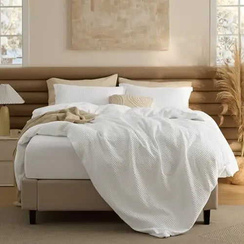 3 Pieces King Size Pure Cotton Woven Linen Colorful Duvet Cover Soft Breathable Bedding Set