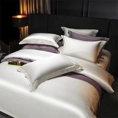 1000TC Egyptian Cotton Luxury Embroidery Solid Color Hotel Style Bedding Set