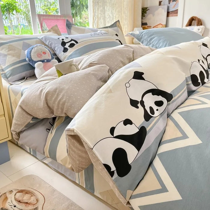 Korean Printed Duvet Cover Twin Queen Soft Comforter Covers Washable Single Double Bedding Home Quilts Cover  (No Pillowcase)