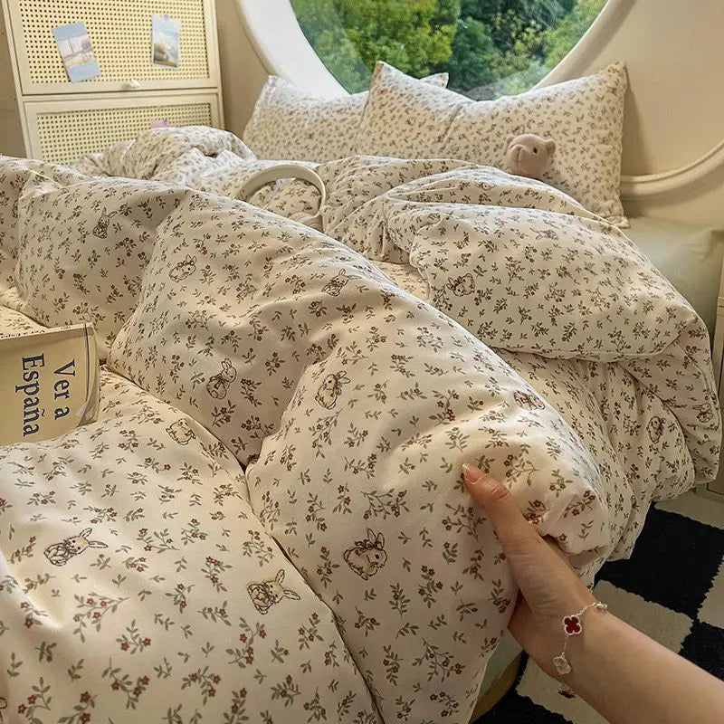Ins Cream Bedding Set