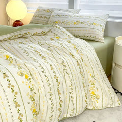 Green Floral Bedding Set