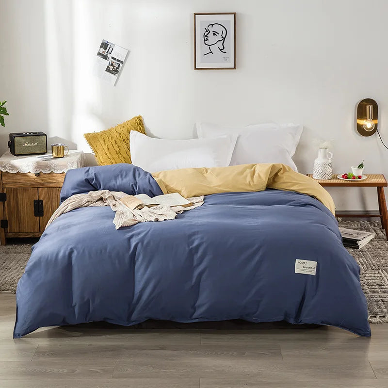 1PC Cotton Single Double Quilt Cover Simple Solid Color Korean Version Duvet Covers Skin Friendly Bedding Comforters Covers