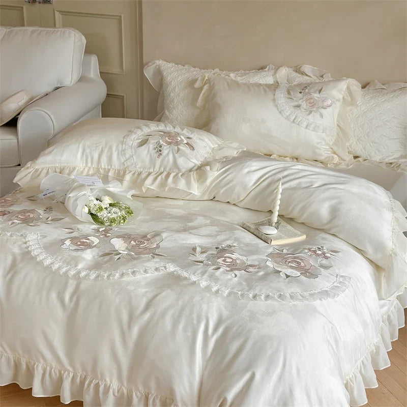 800TC Lyocell Cotton Jacquard Soft Silky Bedding Set