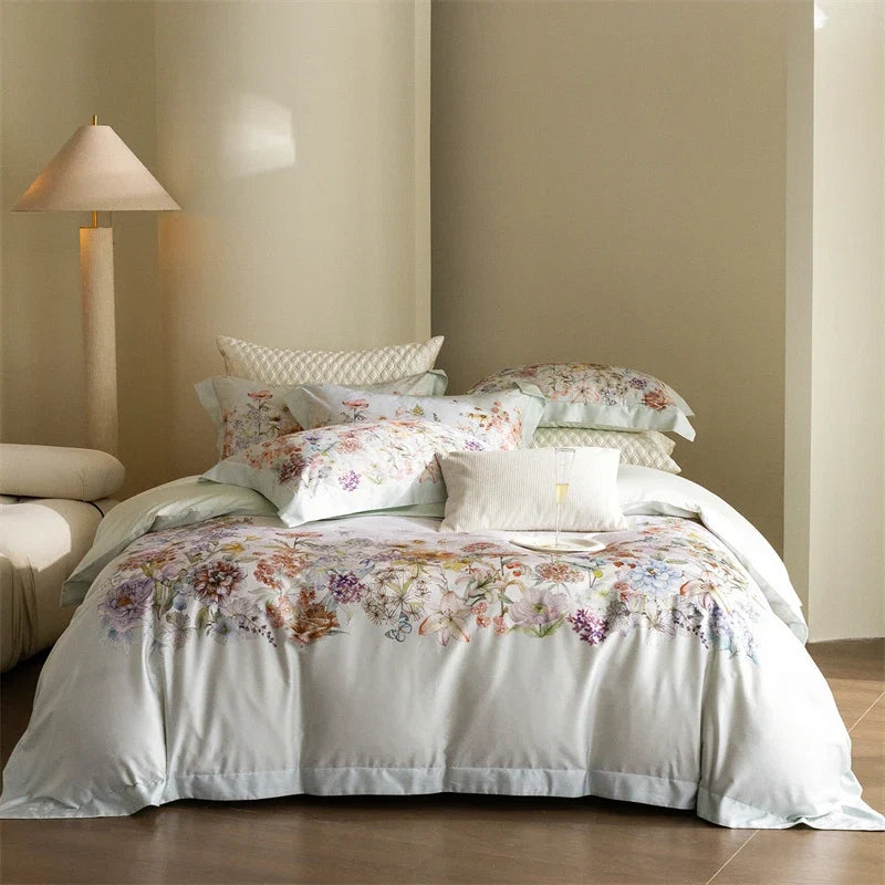 Luxury 1000TC Egyptian Cotton Flowers Prints Bedding Set