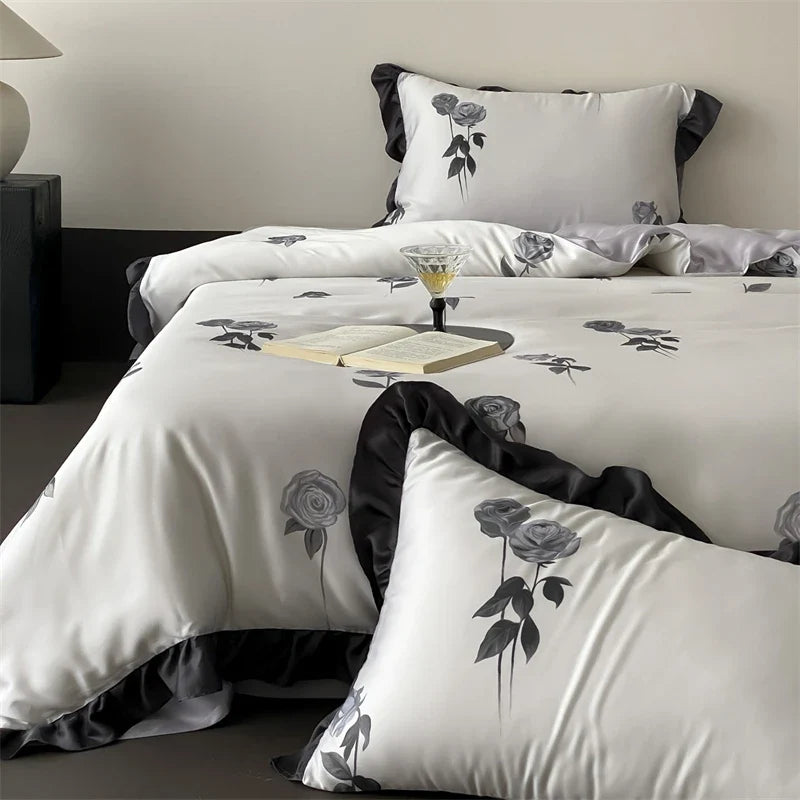 Luxury Organic Bamboo Soft Silky Printing Bedding Set