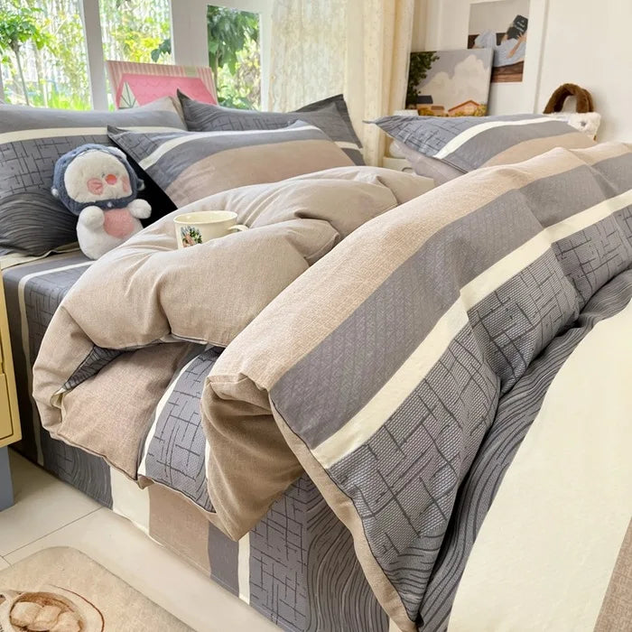 Korean Printed Duvet Cover Twin Queen Soft Comforter Covers Washable Single Double Bedding Home Quilts Cover  (No Pillowcase)