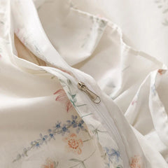 100% Cotton Korean Style Floral Lace Ruffles Princess Bedding Set