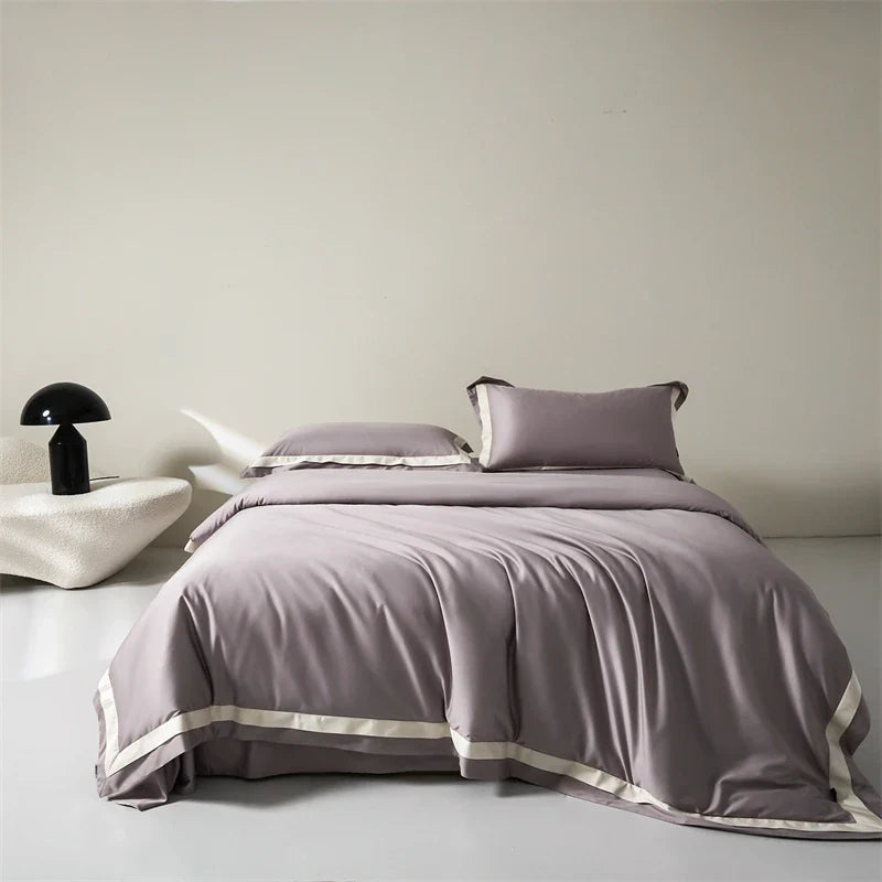 1000TC Egyptian Cotton Luxury Solid Color Hotel Style Soft Silky Bedding Set