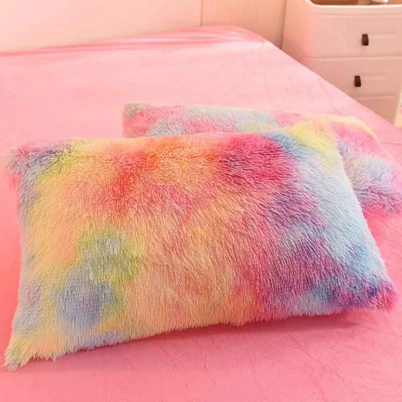 3Pcs Super Shaggy Coral Fleece Warm Cozy Princess Bedding Set