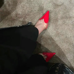 Pointed Shallow Mouth Sweet Love Shape Pumps