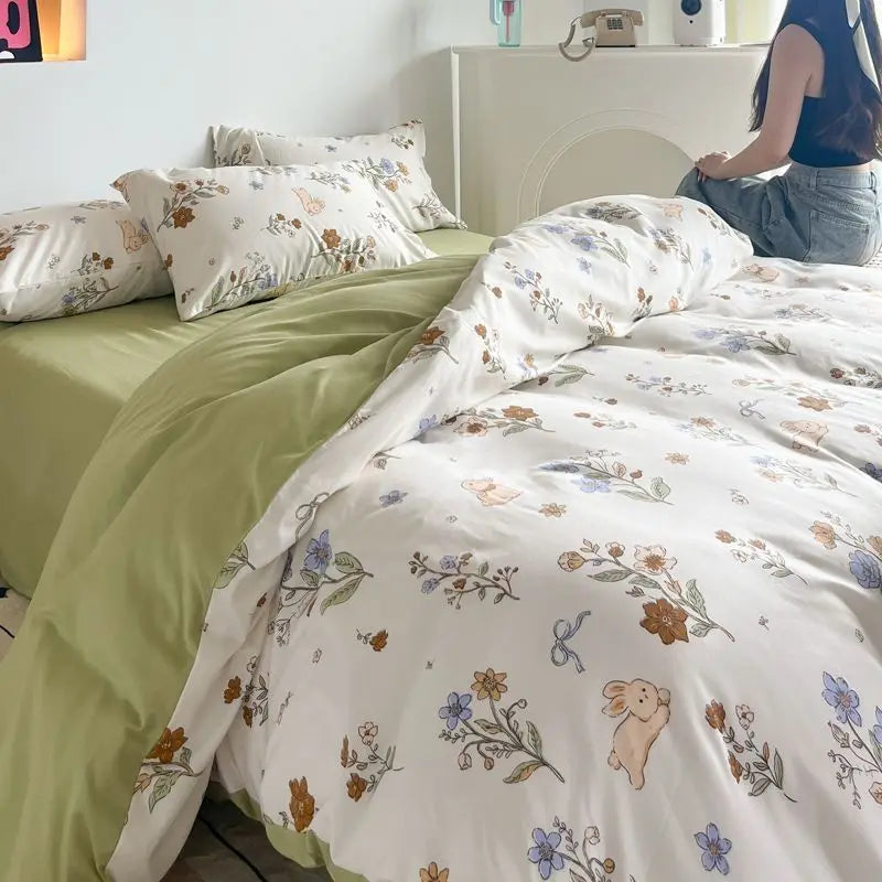 Ins Floral Bedding Set