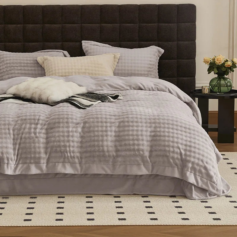 Winter Coral Velvet Warm Bedding Set