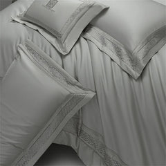 1000TC Egyptian Cotton Luxury Embroidery Hotel Style Solid Color 4Pcs Bedding Set