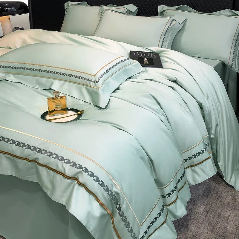 100% Egyptian Cotton Luxury Embroidery Hotel Style Bedding Set