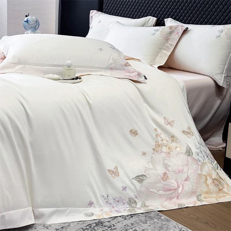 Luxury Floral Embroidery Bedding Set