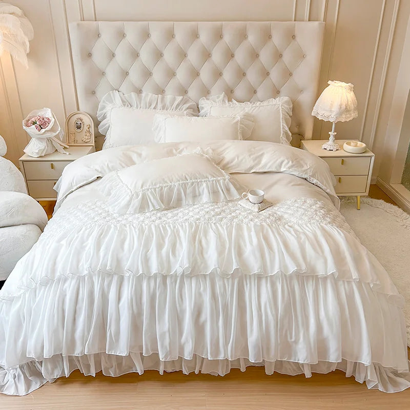 4/6Pcs Princess Wedding Bedding Sets