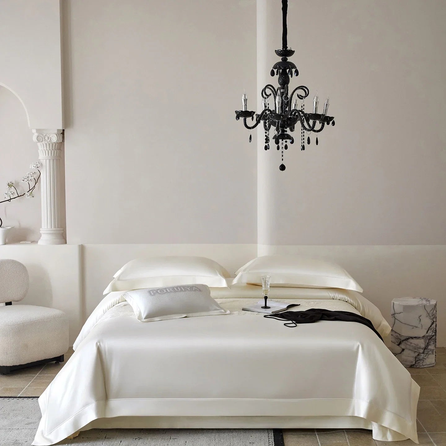 1000TC Egyptian Cotton Simple Solid Color Luxury Bedding Set