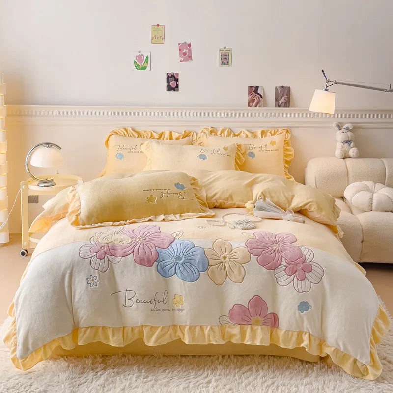 Winter Warm Velvet Bedding Set