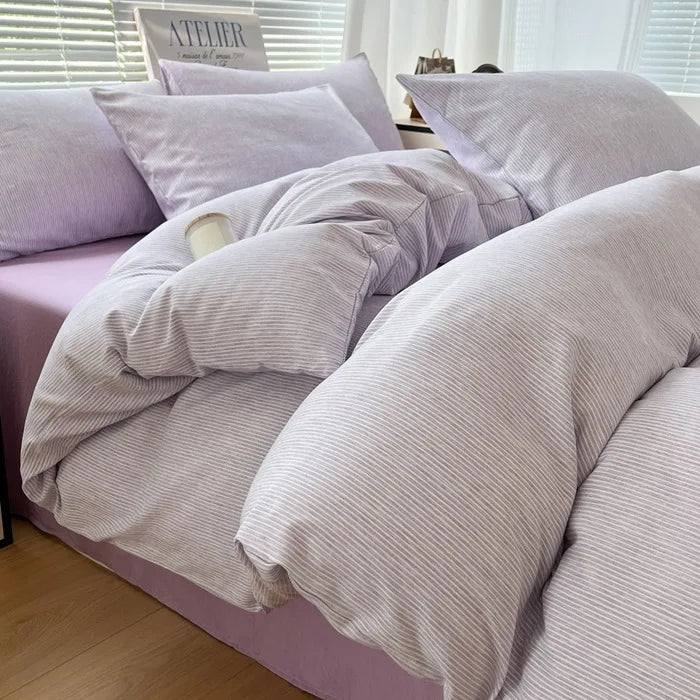 Soft Queen Duvet Cover Set 4pcs King Size Soft Comfortable Double Bedding Set