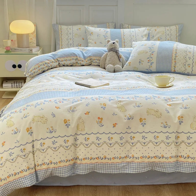 1PC Skin Friendly Duvet Cover Cartoon Printed Quilt Cover Single Bed and Double Bed Duvet Cover Soft Cptton Comforters Covers