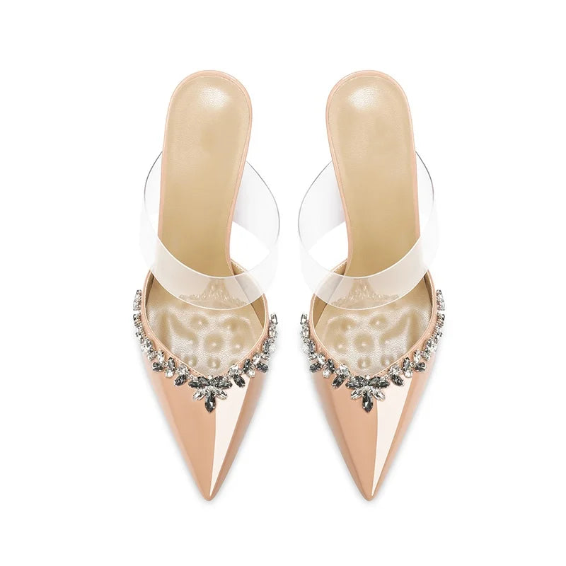Autumn French Baotou Cool Slippers Niche Design Sexy Nude Temperament High Heels