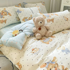 Cotton 4 Piece Bed Set Soft Breathable Bedding