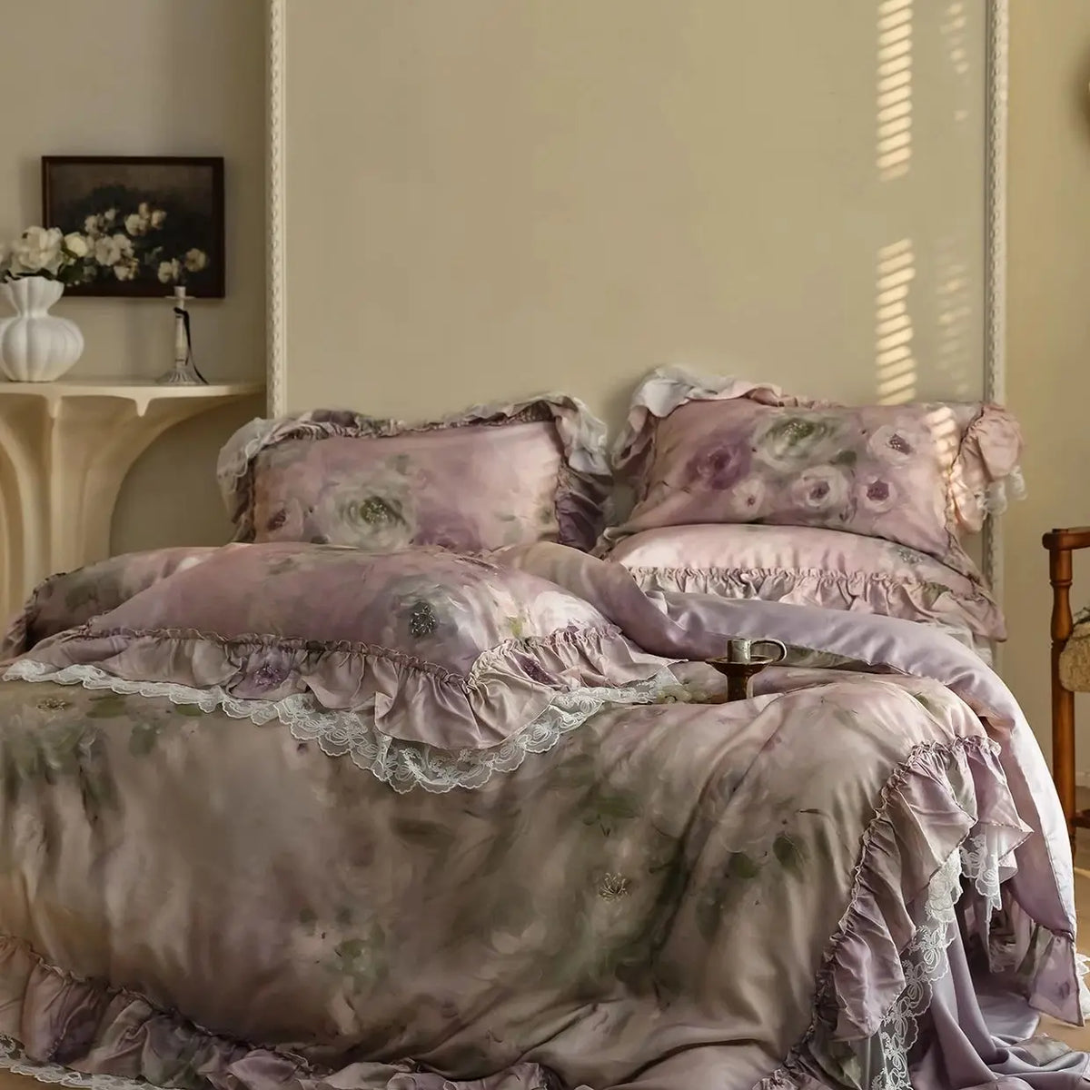 Luxury French Vintage Floral Lyocell Bedding Set