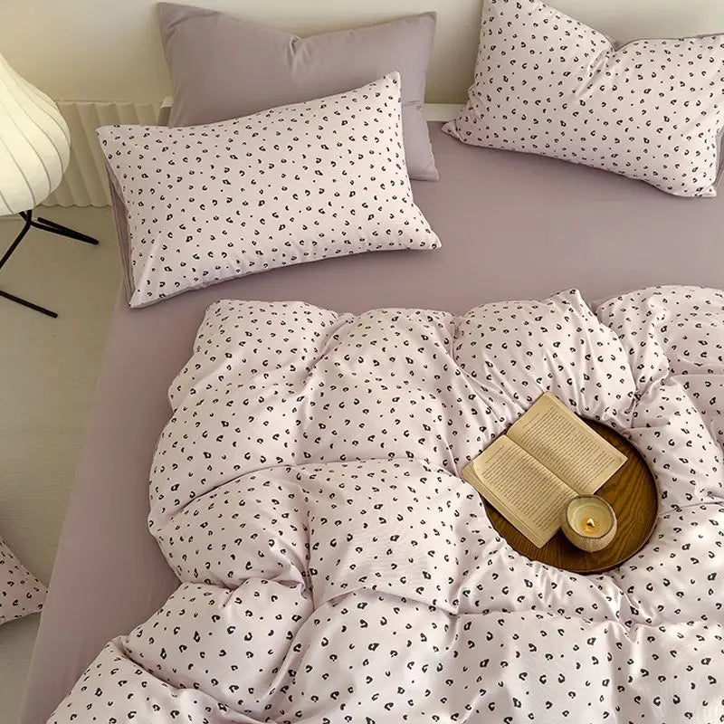 Dusty Purple Leopard Bedding Set