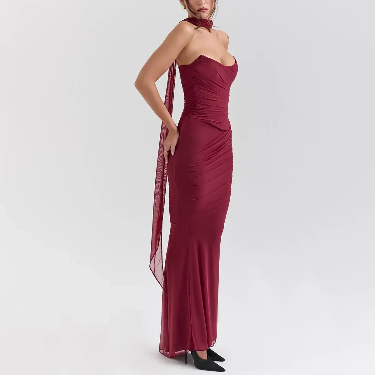 Bellamy Strapless Set With Scarf