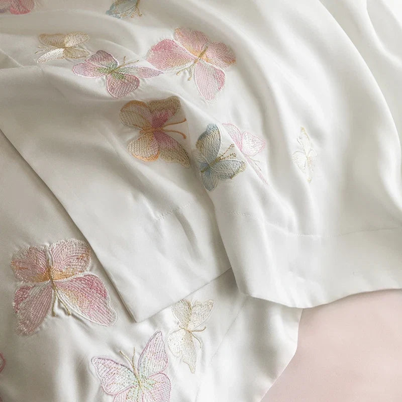 Butterfly Embroidery Luxury Bedding Set