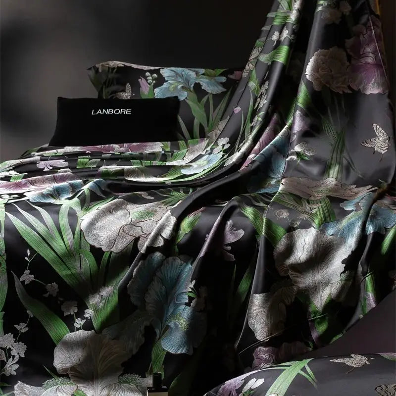 Floral Botanical Jacquard Luxury Bedding Set
