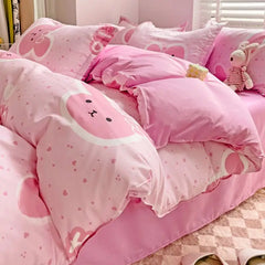 Solid Color Duvet Cover Set with Flat Sheet, Pillowcases, Single, Double, Queen Size Bed Linen, Blue, Boys, Girls, Home Bedding
