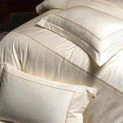 Satin Jacquard 1000TC Egyptian Cotton Luxury Champagne Bedding Set