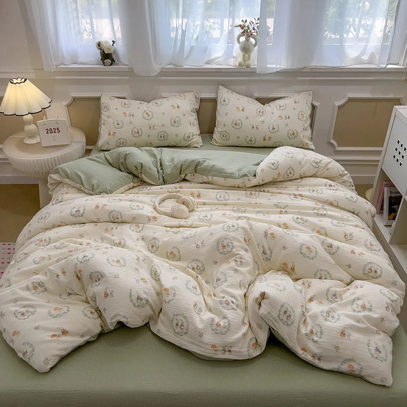 Korean Double Layer Gauze Bedding Set