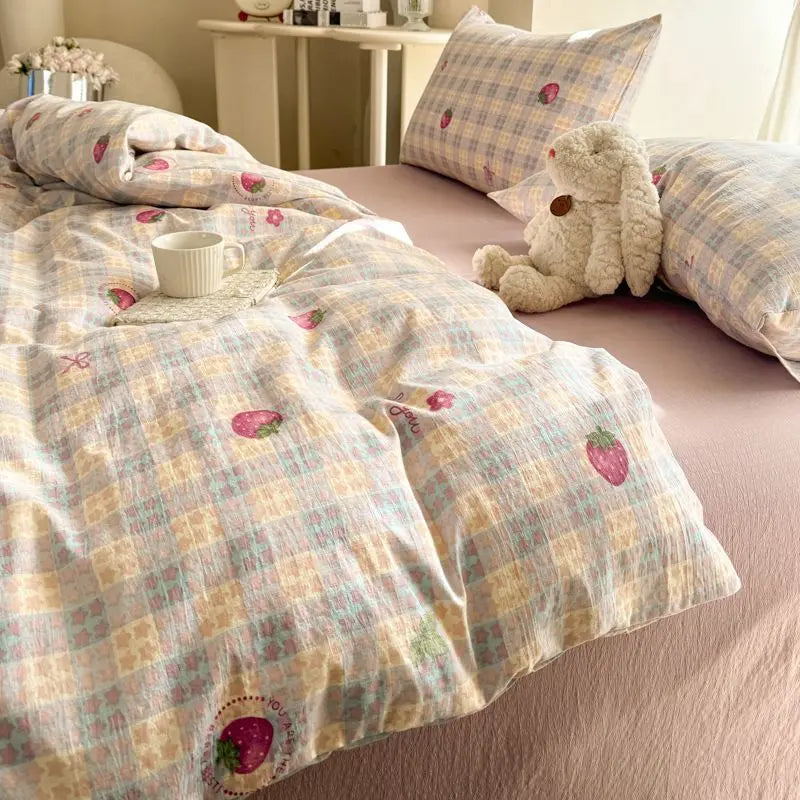Checkboard Design Bedding Set