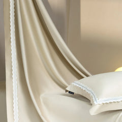 Luxury 1000TC Lyocell Cotton Soft Silky Solid Color Simple Bedding Set