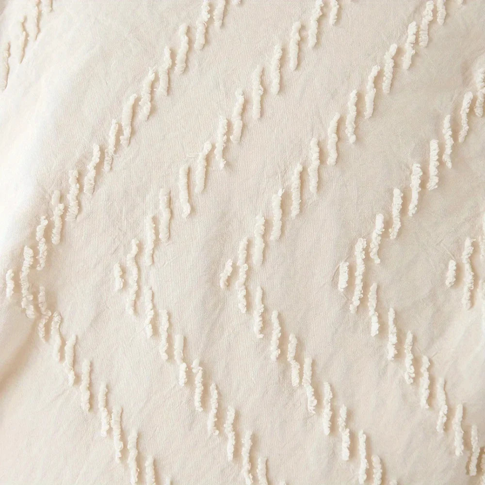 2pcs/3pcs Wave Tufted Design Duvet Cover Set for All Seasons Queen Size Comfortable Soft Comforter Cover Bedding Set