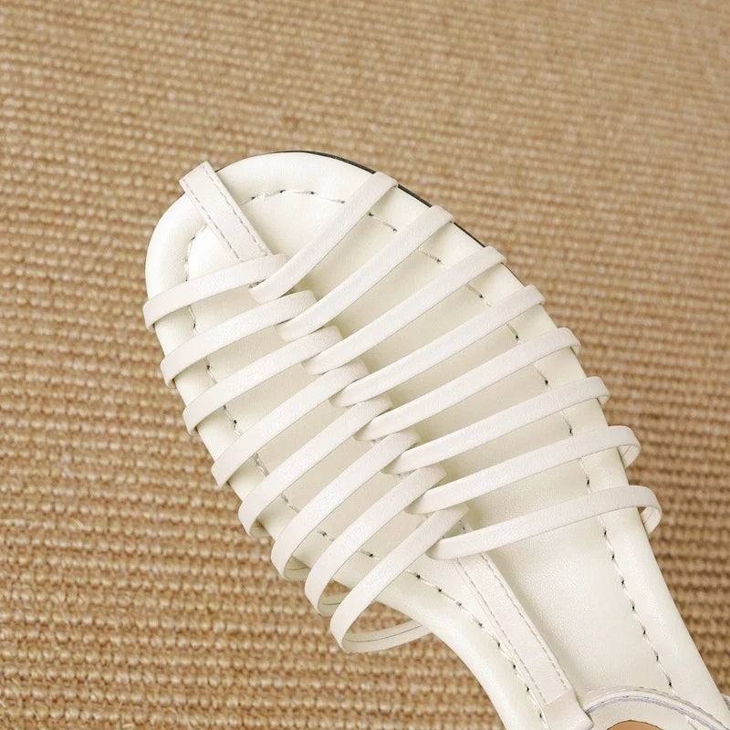 leather cowhide round toe