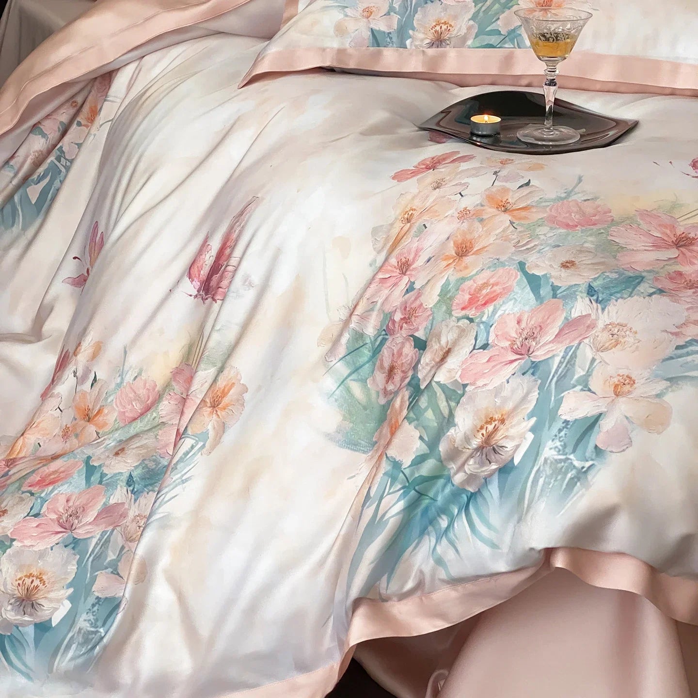 600TC Lyocell Soft Silky Cooling Summer Luxury Bedding Set