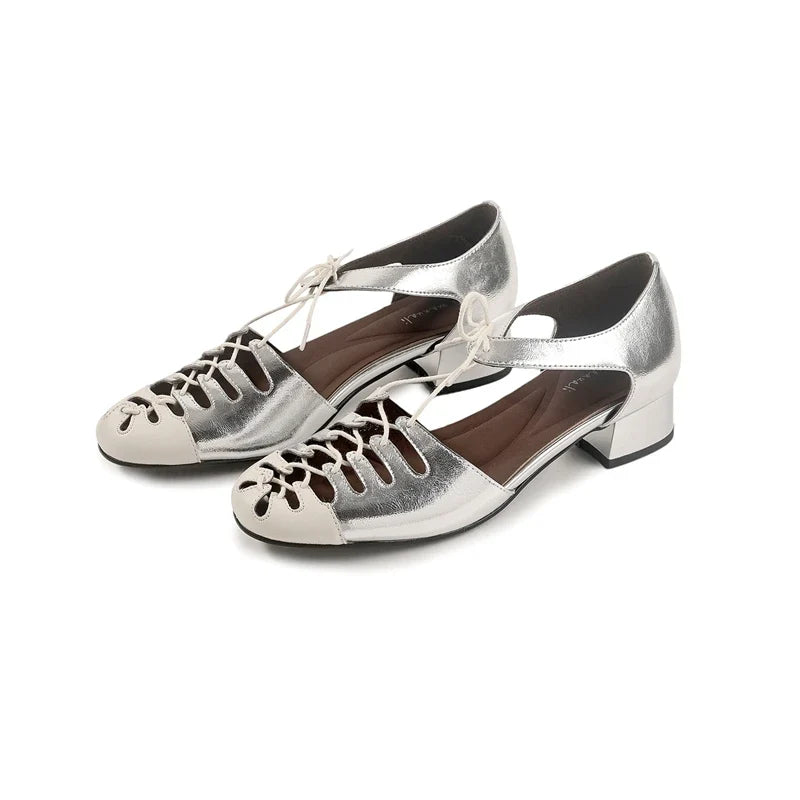 sheepskin round toe tie