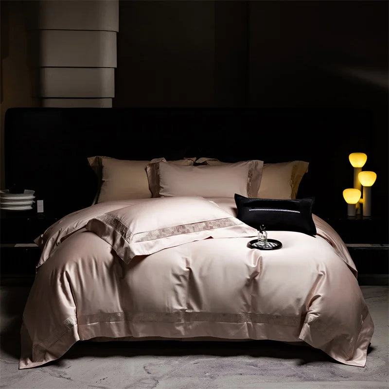 1000TC Egyptian Cotton Jacquard Wide Border Luxury Bedding Set