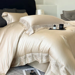 Luxury Hollow Embroidery Wide Edge Bedding Set