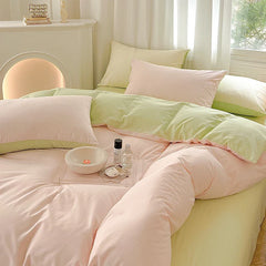 High End 100% Cotton Duvet Cover Set Mixed Color Skin Friendly Queen Bedding Set